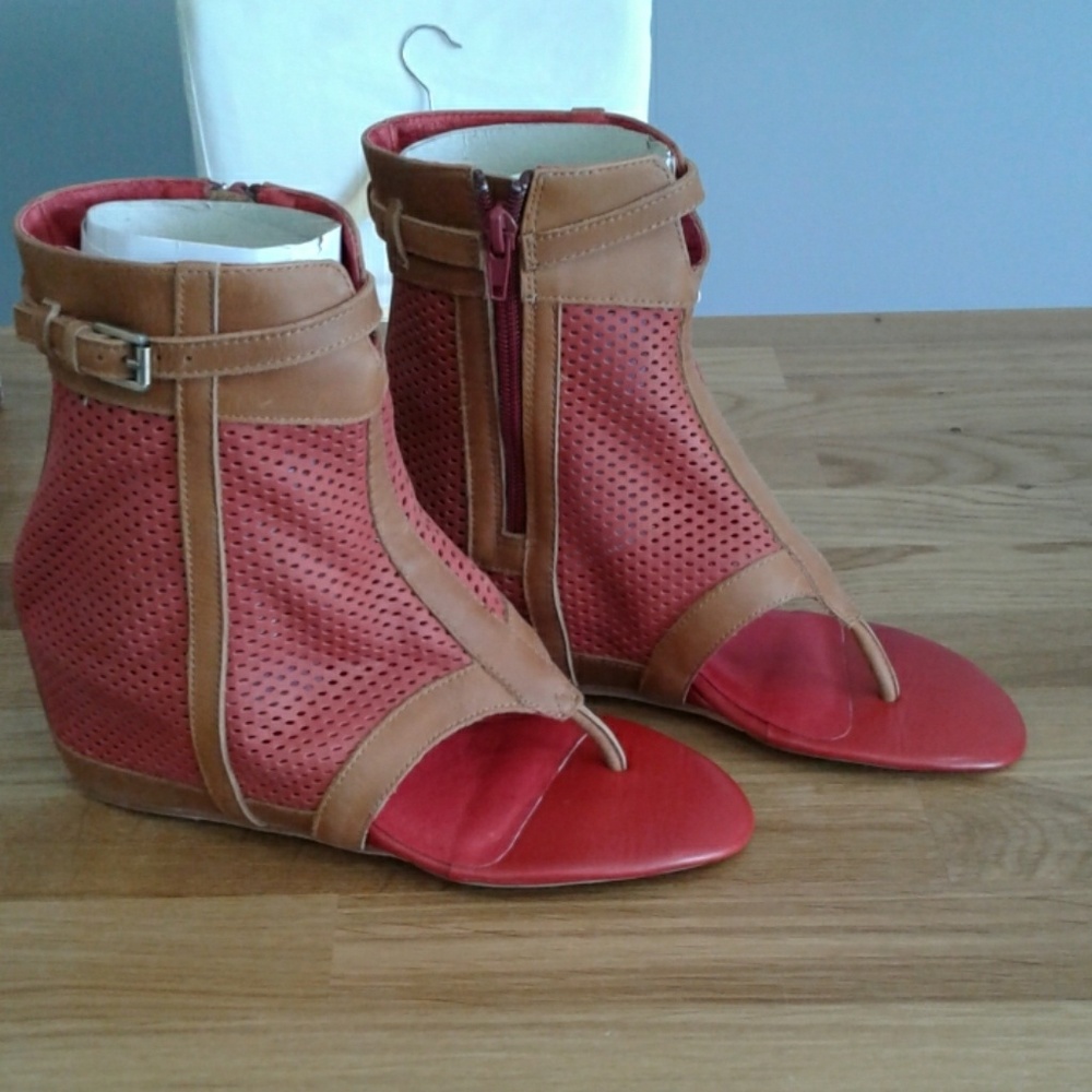 Leather Wedge Sandals